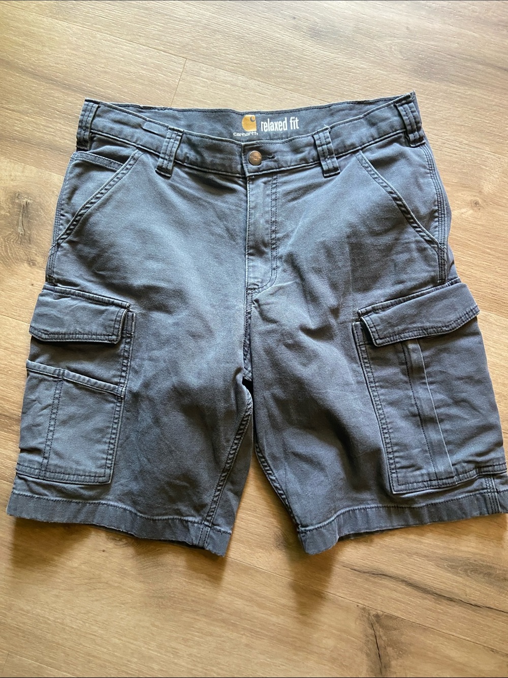 Carhartt Rigby Cargo Casual Work Shorts Relaxed Fit Gray Men's 33